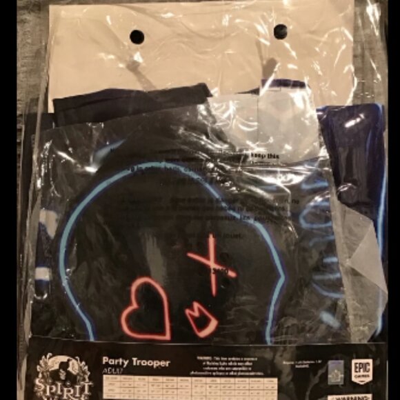 Fortnite Party Trooper Adult Costume - Halloween Cosplay - New Small - Picture 3 of 3